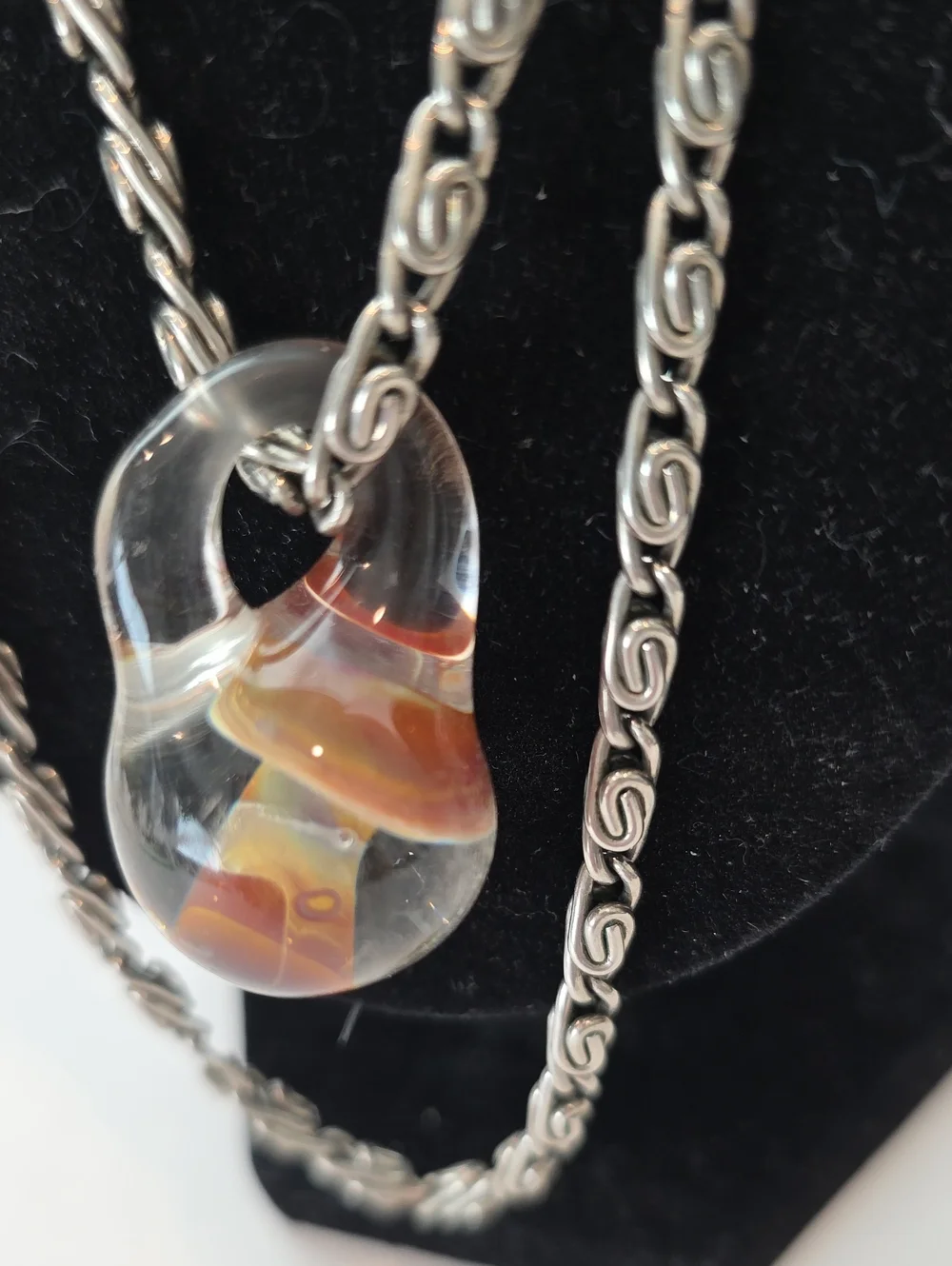 Glass Muchroom Pendant On 36